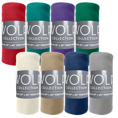 Wolf Classic Fleece Blankets - 50" x 60", Assorted Colors