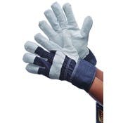 Patch Palm Gloves with Denim Cuff - Large
