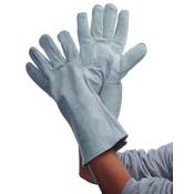 Grey Leather Welding Gloves - Large