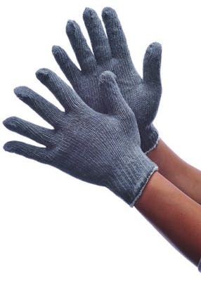 String Knit Gloves - Grey, Large