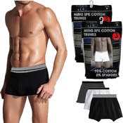Men's Cotton Trunks - Small, Assorted, 3 Pack
