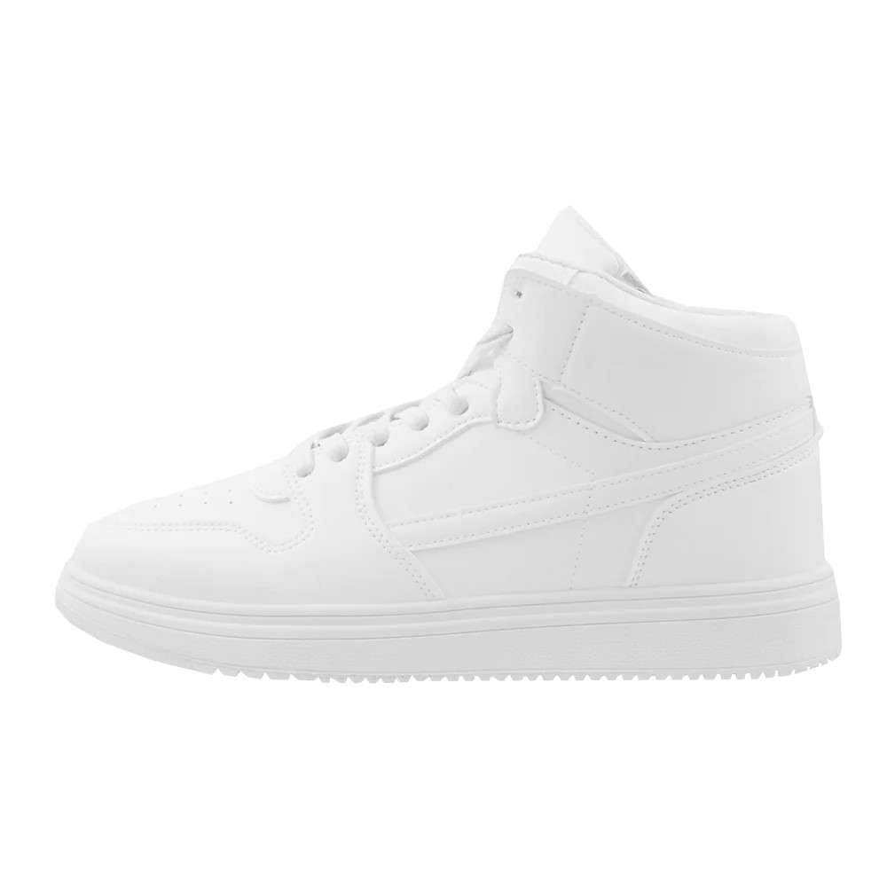Men's High-Top Sneakers - White, Whole & Half Sizes