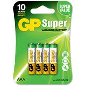 GP Super Alkaline AAA Batteries - 4 Pack