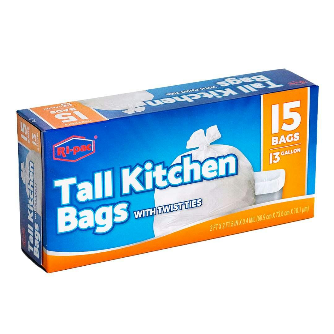 Tall Kitchen Bags - Twist Ties Included, 13 Gallon