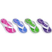 Girls' Floral Flip Flops - 4 Colors, Sizes 11/12-4