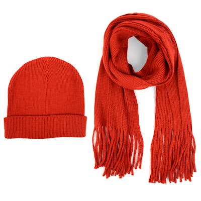 Men's Winter Sets - Red, Scarf and Hat
