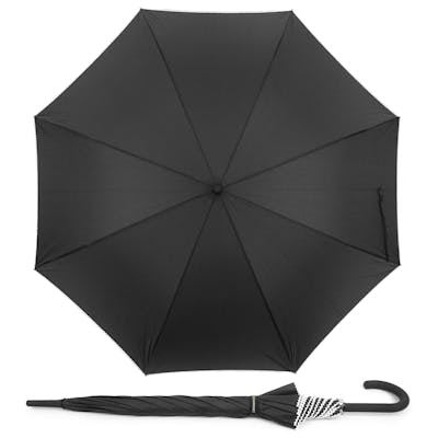 Auto-Open Umbrellas - Black, Braided Cord Trim