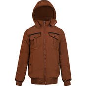 Men's Full Zip Jackets - 2X-5X, Brown, Detachable Hood