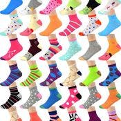 Kids' Ankle Socks - Assorted Patterns, Size 2-8, 3 Pack