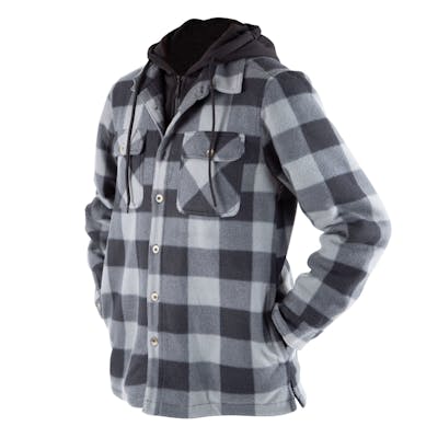 Men's Sherpa-Lined Hooded Jackets - S-2X, Grey Plaid
