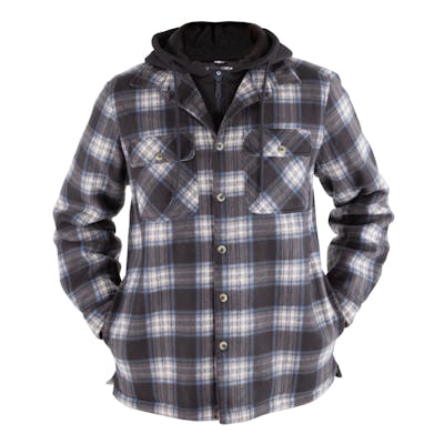 Men's Sherpa-Lined Hooded Jackets - S-2X, Navy Plaid