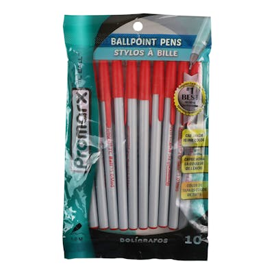 Ballpoint Pens - Red, 10 Pack