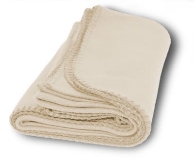 Medium Weight Fleece Blankets - Cream, 50" x 60"