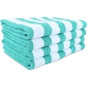 Cali Cabana Stripe Beach Towels - Green/White, 30" x 60"