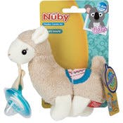 Nuby Plush Pacifinders - Llama, 0-6M, Natural Shape Pacifier