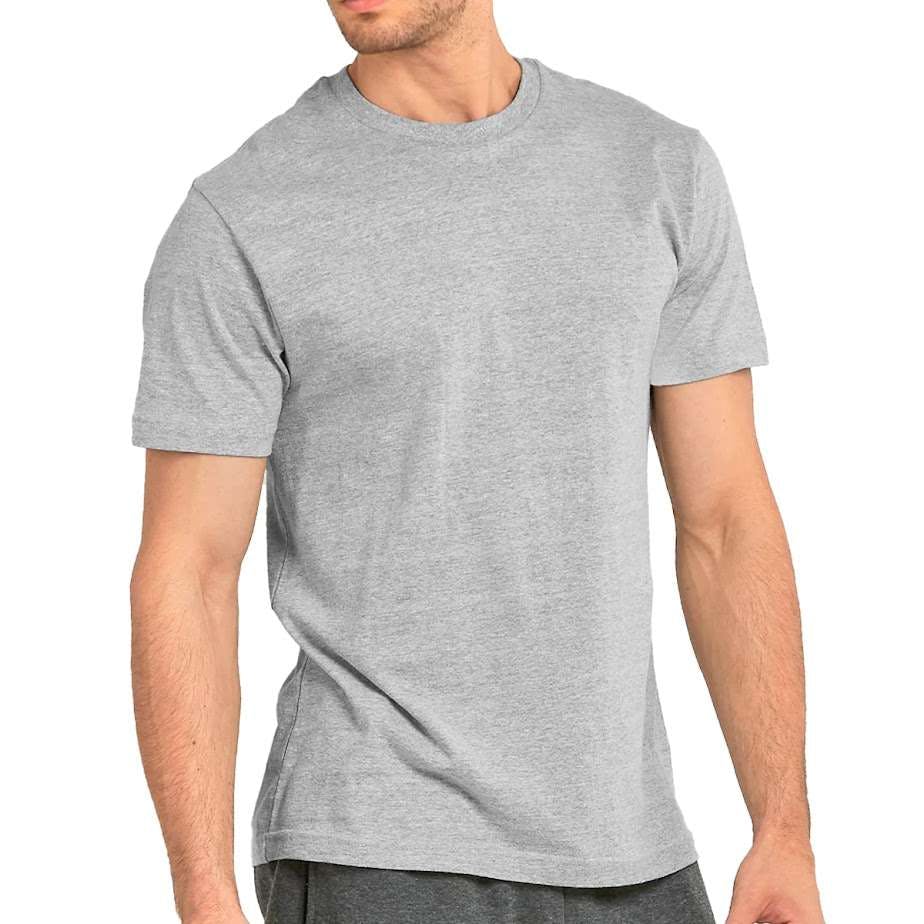 Men's Crew Neck T-Shirts - Grey, 3X, Heavyweight