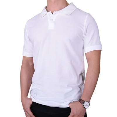 Men's Slim Polo Uniform Shirts - Small, White