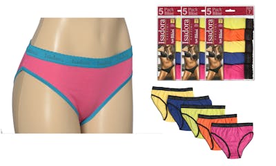Women's Bikini Briefs - Neon Tones, 5 Pack, Sizes 8-10