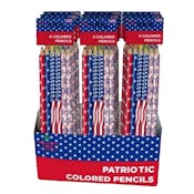 Colored Pencils - Patriotic Foil Wrapped, 6 Colors