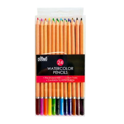 Watercolor Pencils - 24 Pre-sharpened Colors