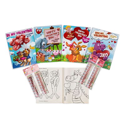 Valentine Bundle - Coloring Books and Colored Pencils