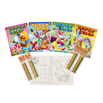 Easter Bundle - Coloring Books and Colored Pencils
