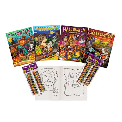 Halloween Bundle - Coloring Books and Colored Pencils