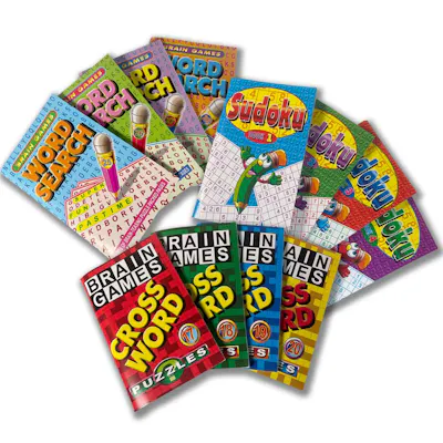 Word Search, Crossword &amp; Sudoku Books - Assorted