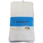 Terry Bar-Mop Kitchen Towel - White, 2 Pack