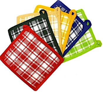 Lobyn Value Packs Five (5) Piece Bulk Lightweight Wholesale Pack Solid Color Quilted Craft Quality (Oven Mitts, Assorted)