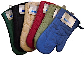 Lobyn Value Packs Five (5) Piece Bulk Lightweight Wholesale Pack Solid Color Quilted Craft Quality (Oven Mitts, Assorted)