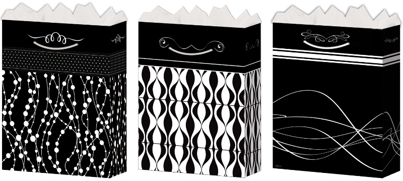 black and white gift bags wholesale