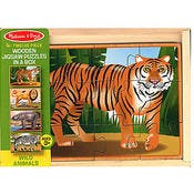 Melissa & Doug Wooden Puzzles in a Box (Wild Animals)