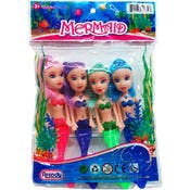 Mermaid Dolls Set, 4-Pack