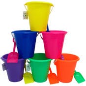 Toy Buckets with Shovels, 6.5", Assorted Colors