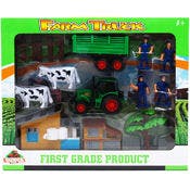 Farm Animal Playset with Tractor, 12-Piece Set