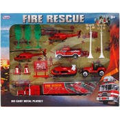 Fire Rescue Diecast Metal Toy Set, 14-Piece