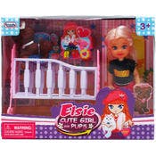 Elsie Doll with Pet & Crib Set