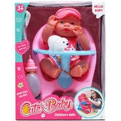 Cute Baby Doll with Highchair & Bottle, 11.5"