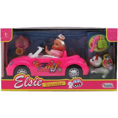 Elsie Traveler Dolls with Car and Accessories, 4" - Assorted