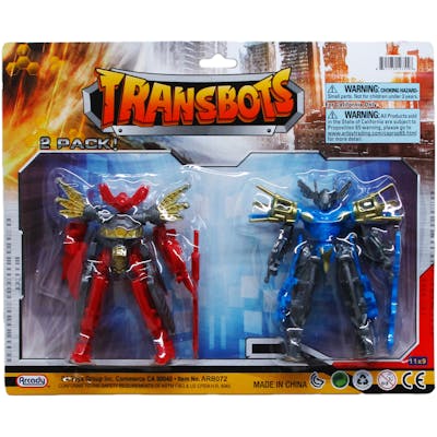 Wholesale Robot Action Figures - Blue & Red, 2 Pack