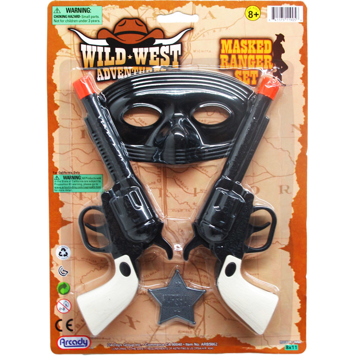 Cowboy and Bandit Play Set 6 PCS Kids Toy Guns Costume Props 