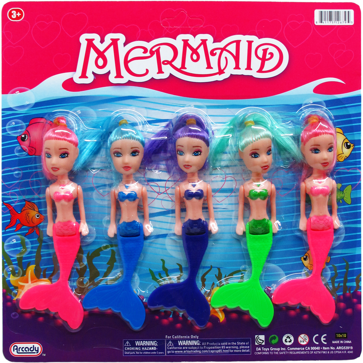 Wholesale Colorful Mermaid Dolls - 5 Pack, 5.5