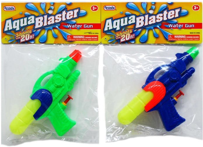 Wholesale 7" Assorted Color Aqua Blaster Water Gun (SKU 1949028) DollarDays