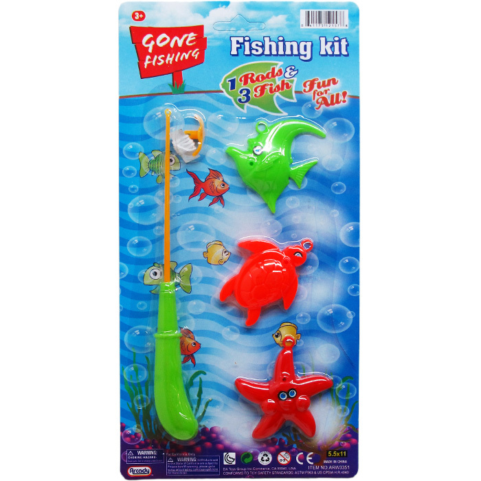 Wholesale Toy Fishing Sets - 4 Pieces, Plastic, 7.5