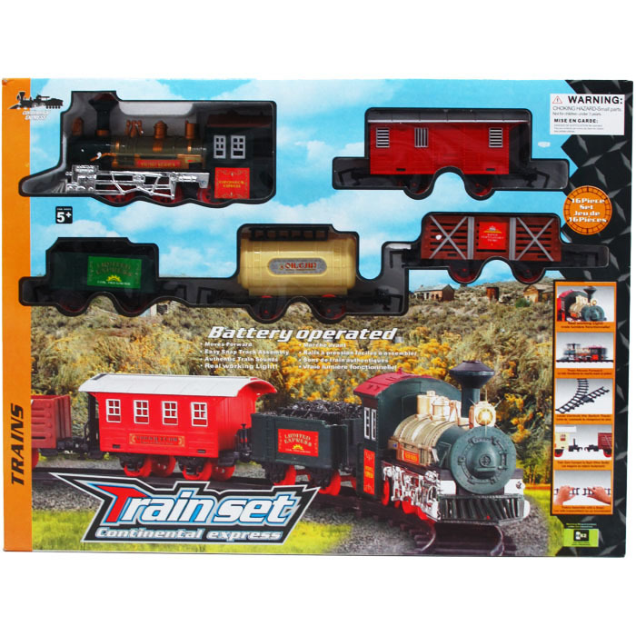 Wholesale Train Play Sets - 16-Piece, Battery Operated | DollarDays