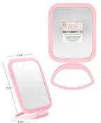 Square Mirror with Handle - PInk