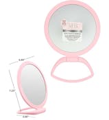 Flat Front Rounded Mirrors with Stand - Pink