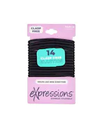 Hair Elastics - Black, 14 Pack