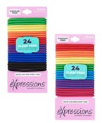 Durable Hair Elastics - 24 Pack, Assorted, No Metal
